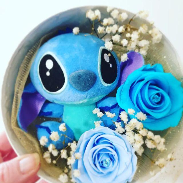 Joli Coffret Peluche Stitch et Roses éternelles parfumée