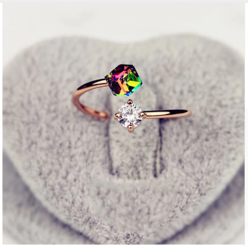 Bague double pierre